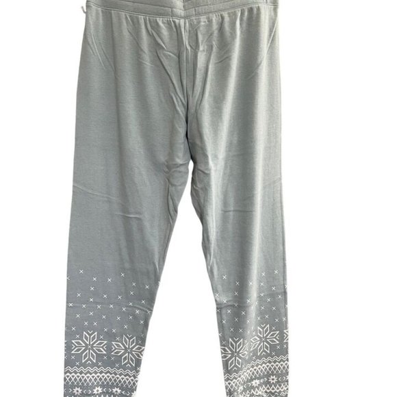 NWT  PJ Salvage XS Border Print Pajama Pants Snowflakes Fair Isle Ice Blue - Picture 2 of 3